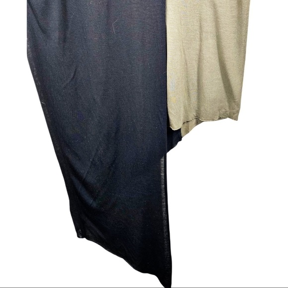 HELMUT LANG Two Tone Asymmetric Jersey Wrap Bodycon Skirt, Size Medium - Picture 4 of 8